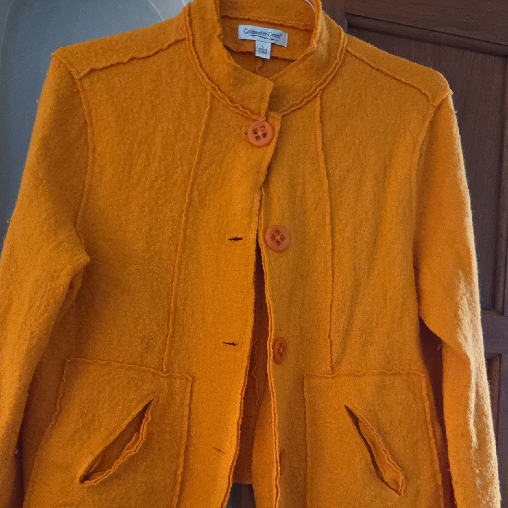 Coldwater Creek Vibrant Orange Cardigan.
